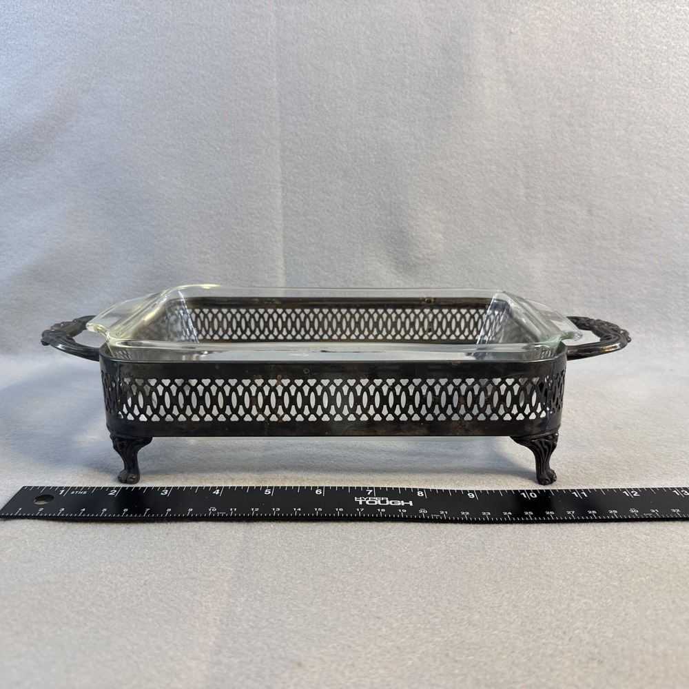 Anchor Hocking Baking Dish With Stand, 1 Quart, Vintage, Clear